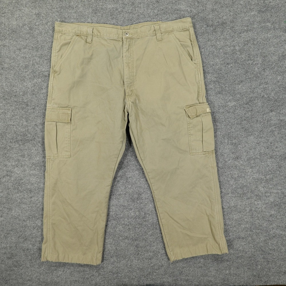 Wrangler Cargo Pants Mens 42x30 Beige Fleece Lined Insulated Workwear Outdoor